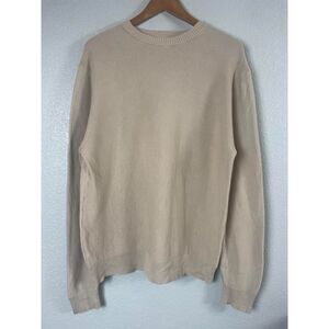 Vintage Banana Republic Men's Size L Tan Pullover Sweater Knit Crew Neck Y2K
